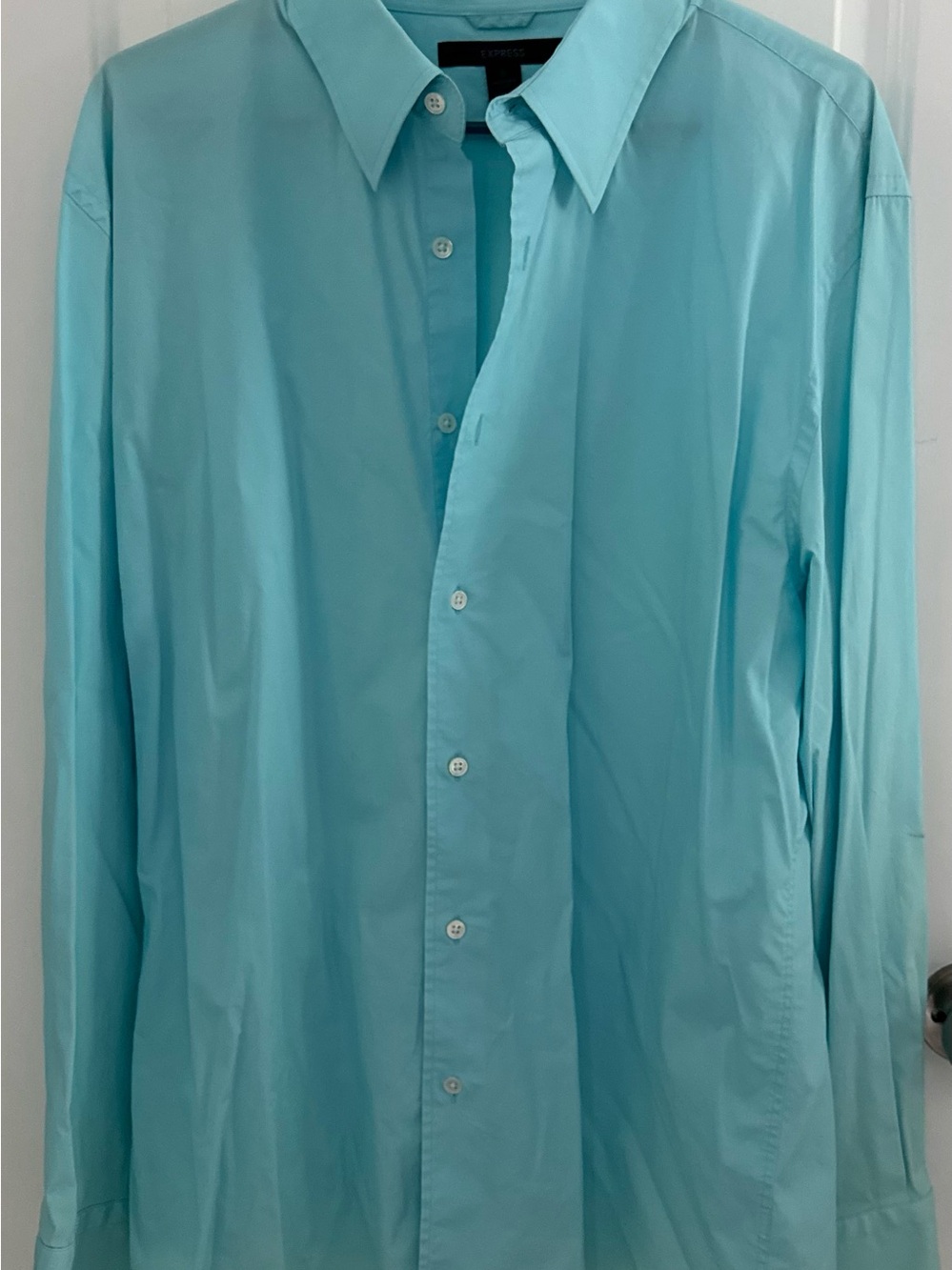 Express Men's Dress Shirt in Aqua Blue
